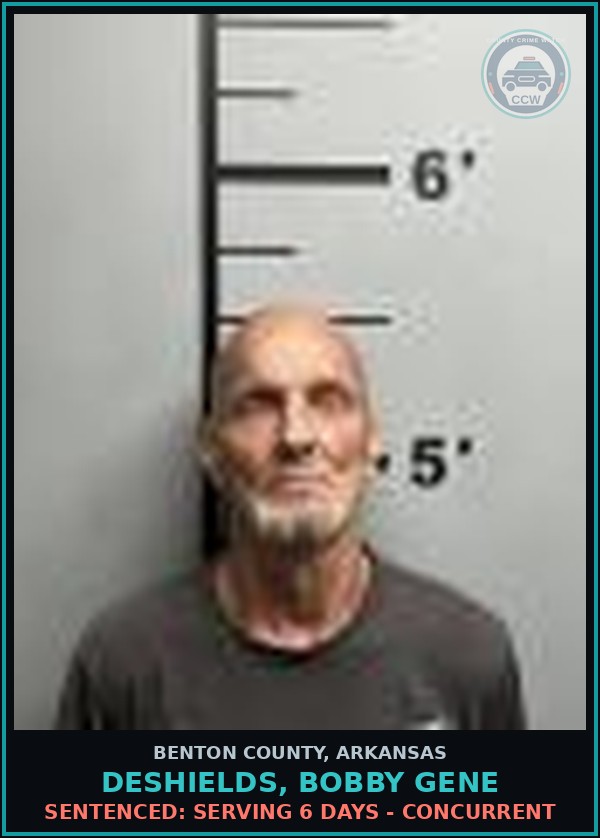 Booking mugshot of Deshields, Bobby Gene in Benton County