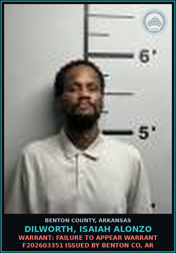 Booking mugshot of Dilworth, Isaiah Alonzo in Benton County