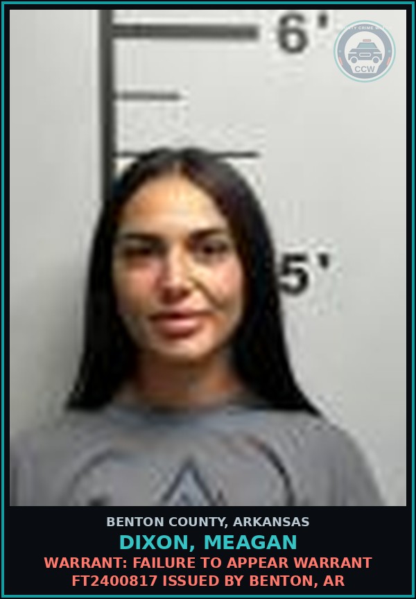 Booking mugshot of Dixon, Meagan in Benton County
