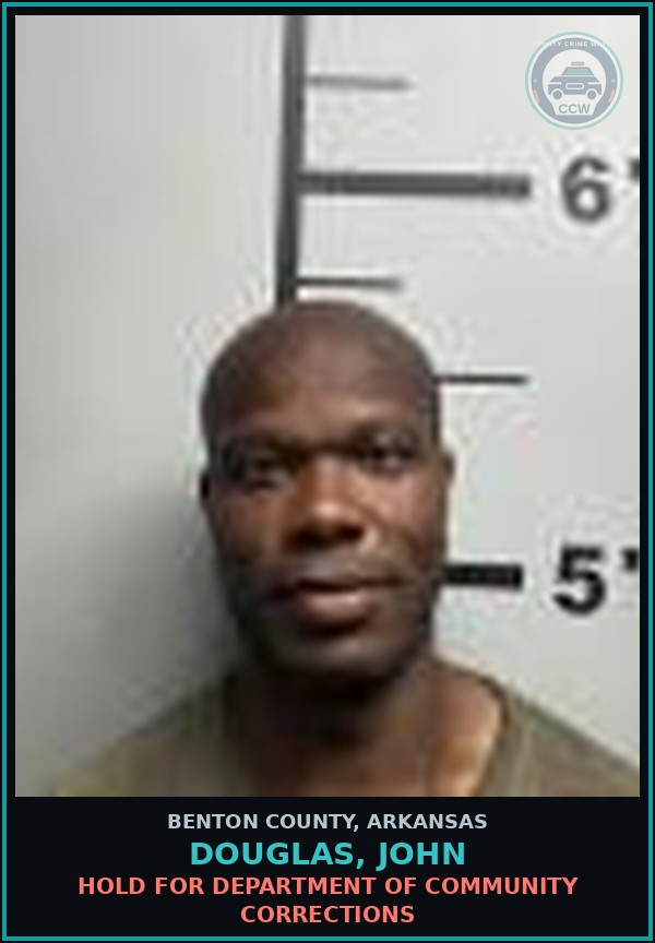 Booking mugshot of Douglas, John in Benton County