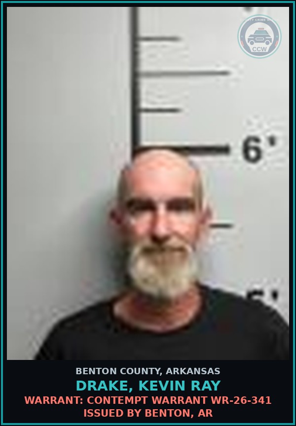Booking mugshot of Drake, Kevin Ray in Benton County