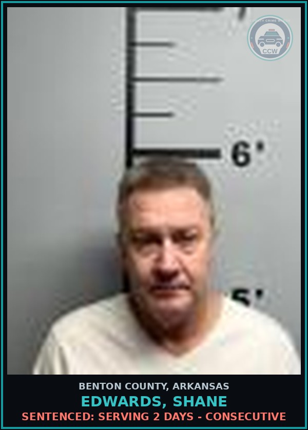 Booking mugshot of Edwards, Shane in Benton County