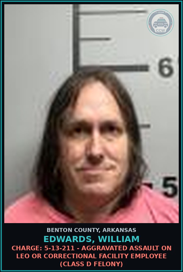 Booking mugshot of Edwards, William in Benton County
