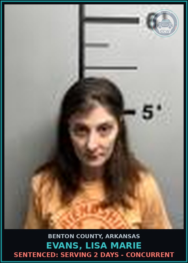 Booking mugshot of Evans, Lisa Marie in Benton County