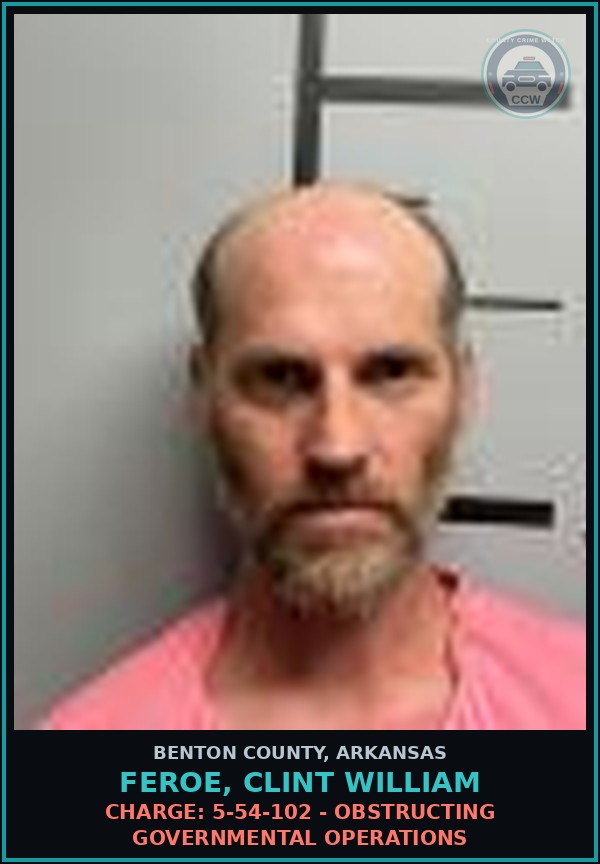 Booking mugshot of Feroe, Clint William in Benton County