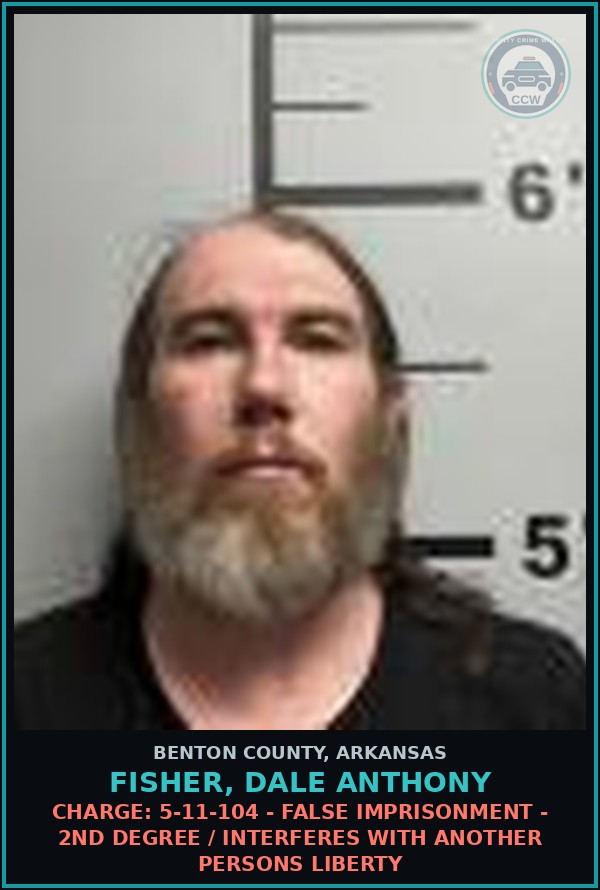 Booking mugshot of Fisher, Dale Anthony in Benton County
