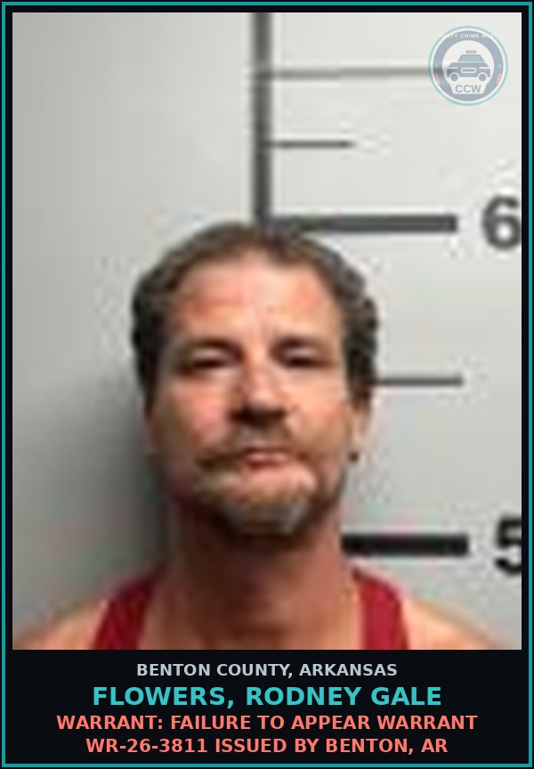 Booking mugshot of Flowers, Rodney Gale in Benton County