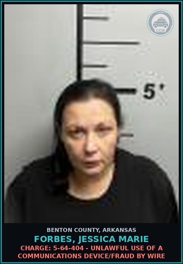 Booking mugshot of Forbes, Jessica Marie in Benton County