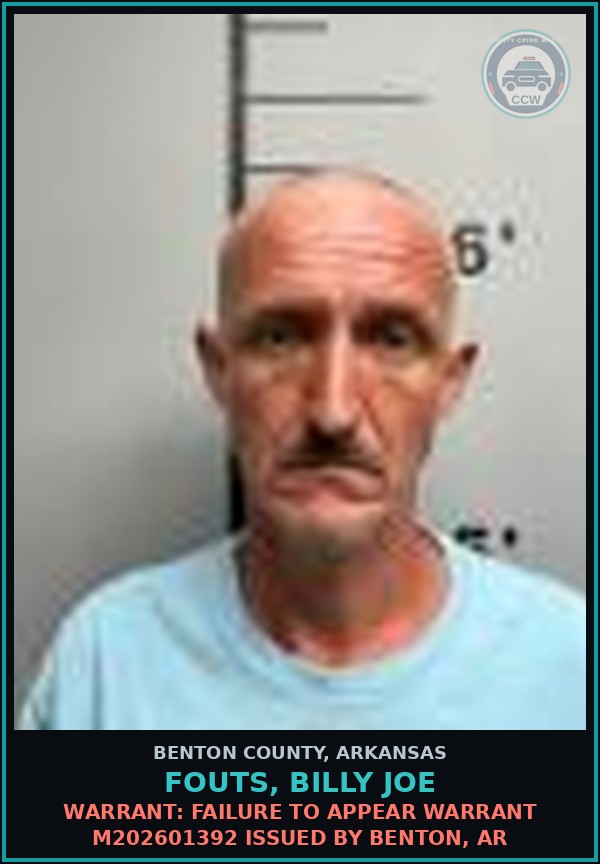Booking mugshot of Fouts, Billy Joe in Benton County