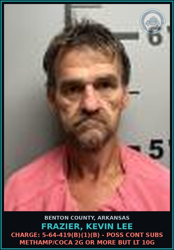 Booking mugshot of Frazier, Kevin Lee in Benton County