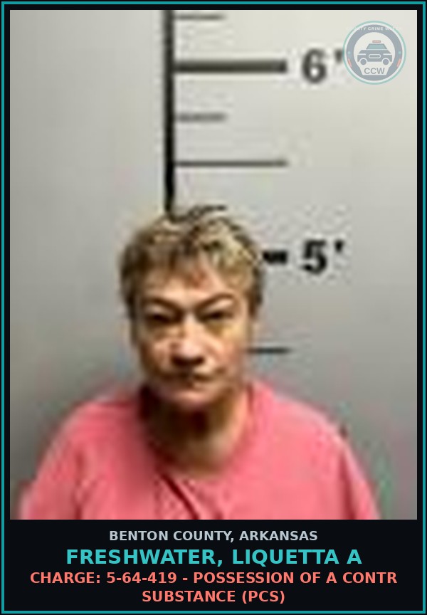 Booking mugshot of Freshwater, Liquetta A in Benton County