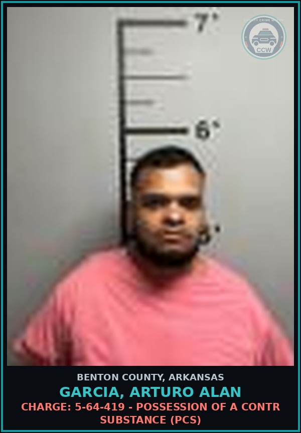 Booking mugshot of Garcia, Arturo Alan in Benton County