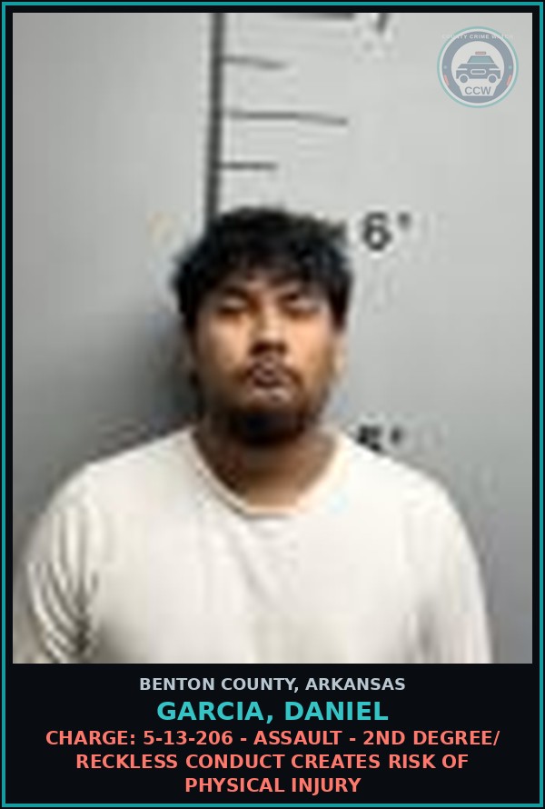 Booking mugshot of Garcia, Daniel in Benton County