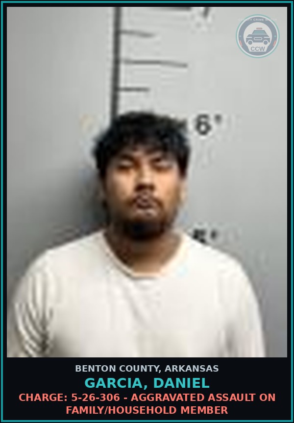 Booking mugshot of Garcia, Daniel in Benton County
