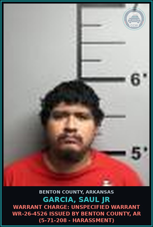 Booking mugshot of Garcia, Saul Jr in Benton County