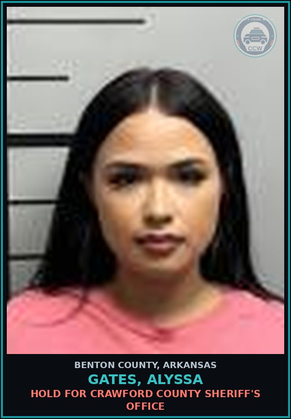 Booking mugshot of Gates, Alyssa in Benton County
