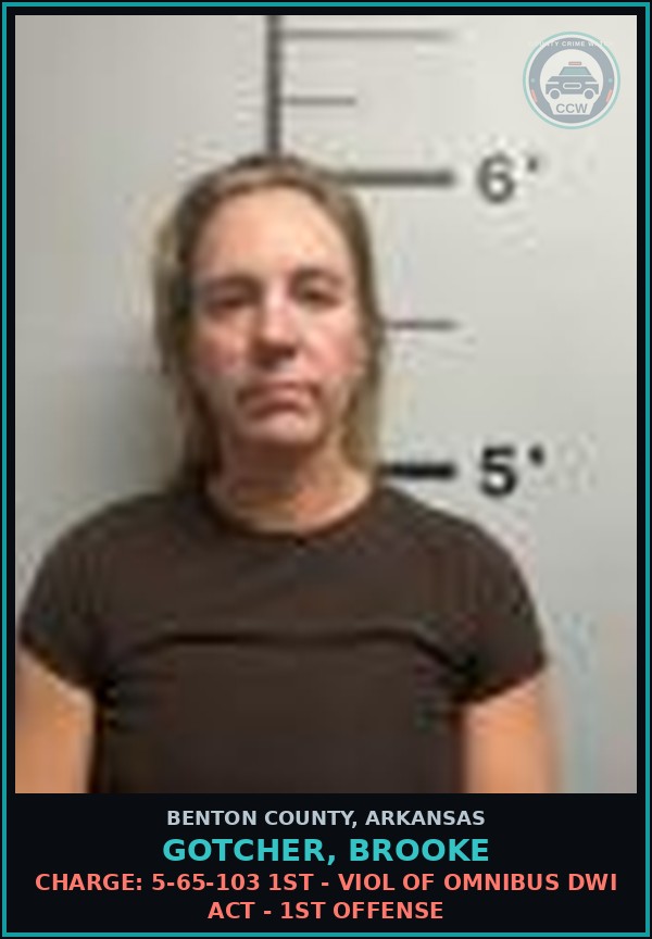 Booking mugshot of Gotcher, Brooke in Benton County