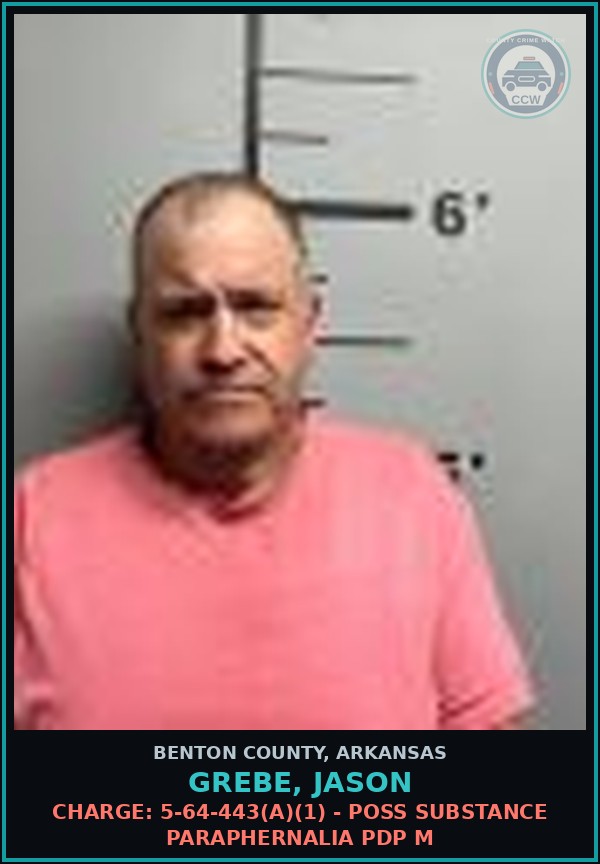 Booking mugshot of Grebe, Jason in Benton County
