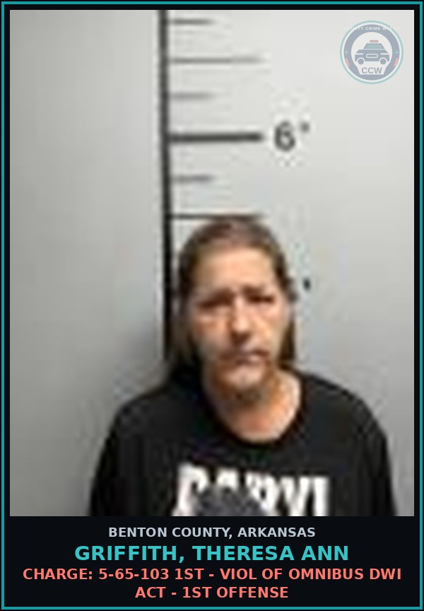 Booking mugshot of Griffith, Theresa Ann in Benton County