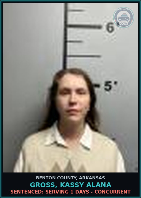 Booking mugshot of Gross, Kassy Alana in Benton County