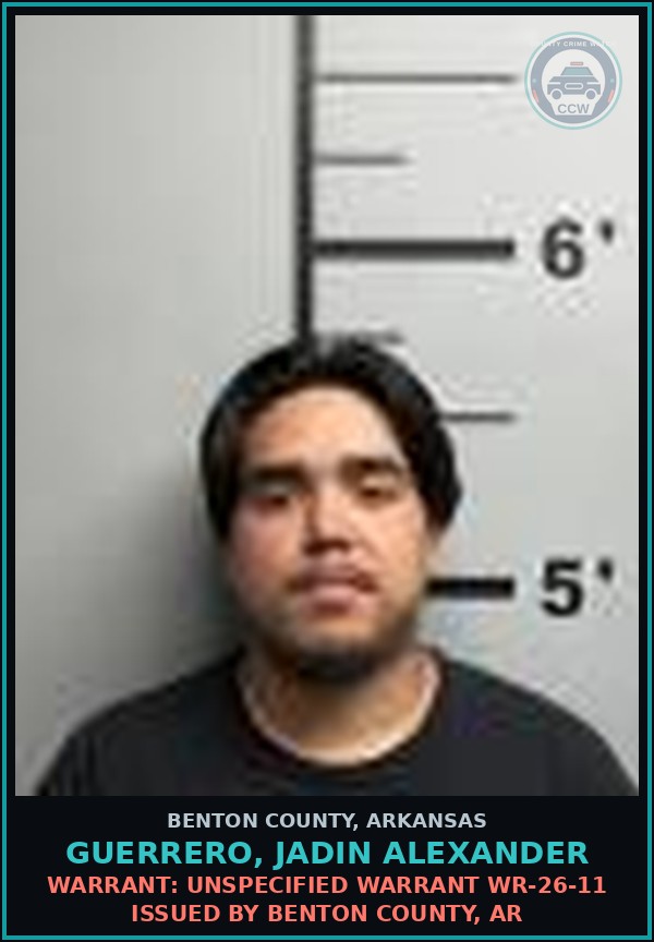 Booking mugshot of Guerrero, Jadin Alexander in Benton County