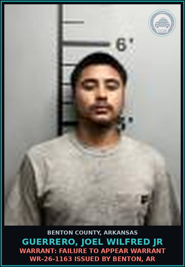 Booking mugshot of Guerrero, Joel Wilfred Jr in Benton County