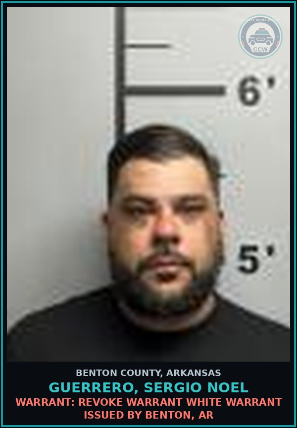 Booking mugshot of Guerrero, Sergio Noel in Benton County