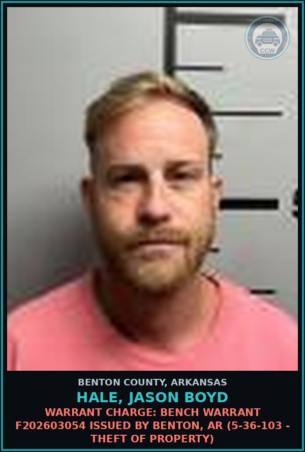 Booking mugshot of Hale, Jason Boyd in Benton County
