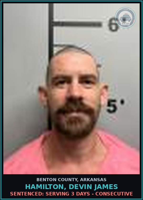 Booking mugshot of Hamilton, Devin James in Benton County