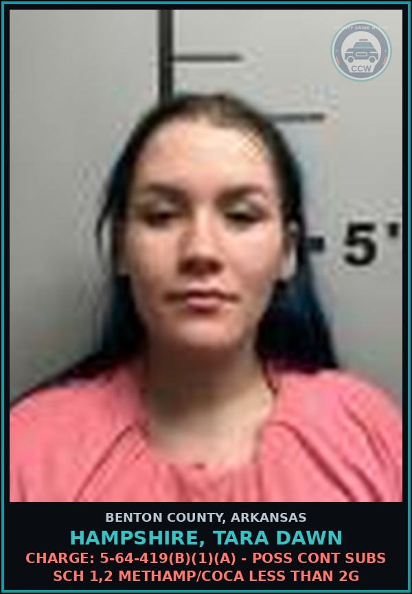 Booking mugshot of Hampshire, Tara Dawn in Benton County
