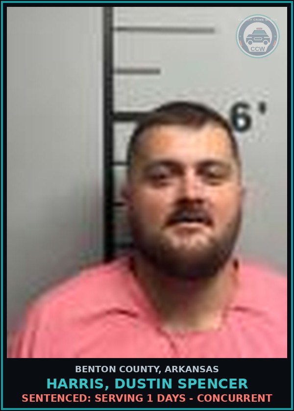 Booking mugshot of Harris, Dustin Spencer in Benton County