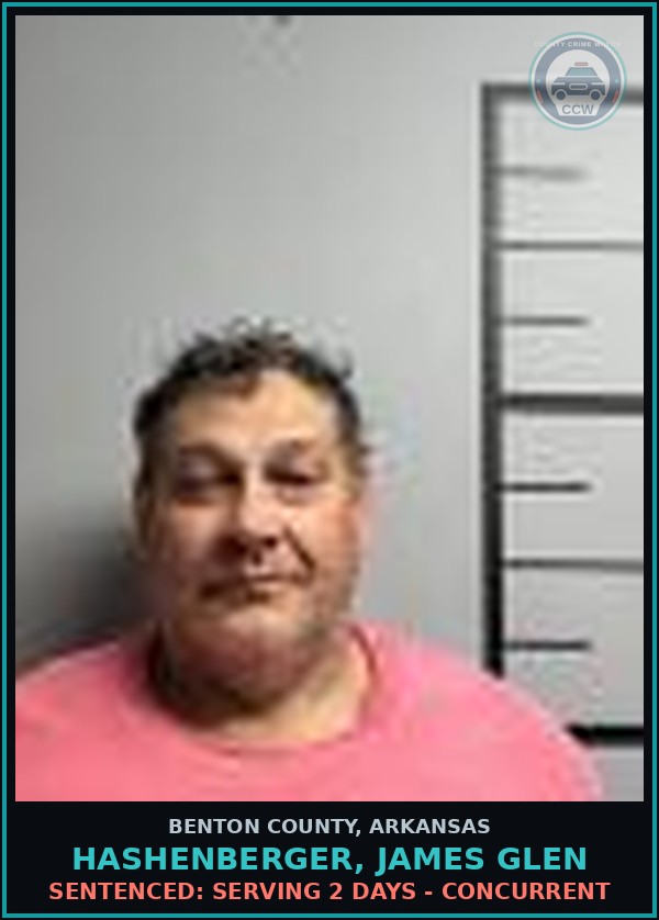 Booking mugshot of Hashenberger, James Glen in Benton County