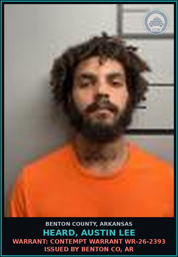 Booking mugshot of Heard, Austin Lee in Benton County