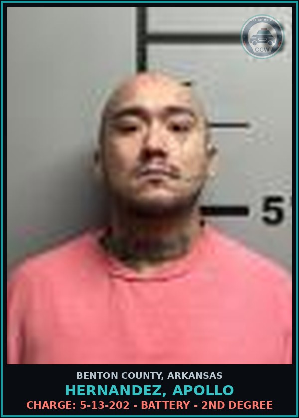 Booking mugshot of Hernandez, Apollo in Benton County