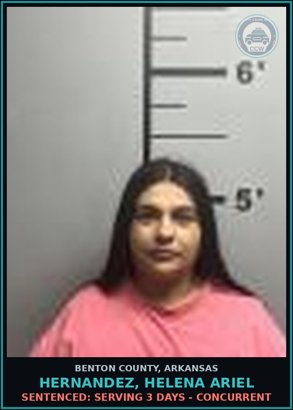 Booking mugshot of Hernandez, Helena Ariel in Benton County