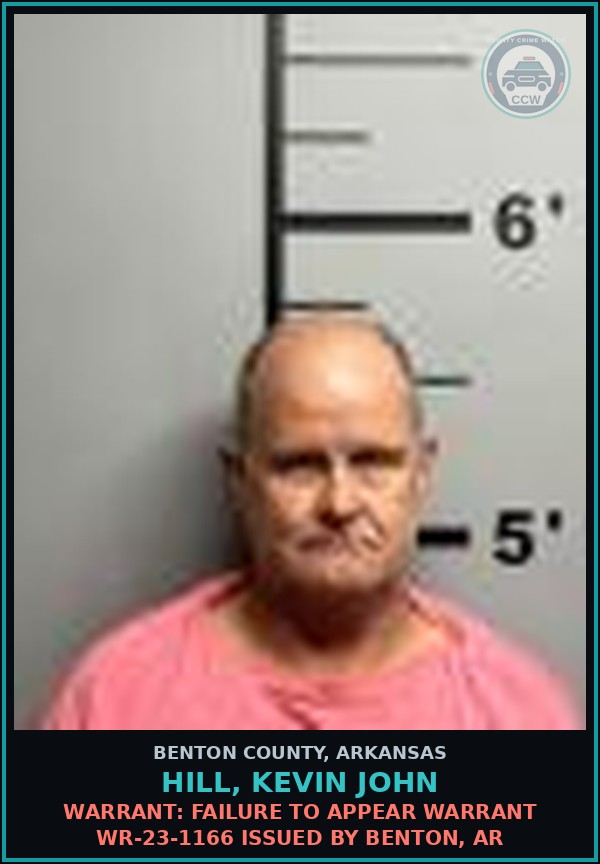 Booking mugshot of Hill, Kevin John in Benton County