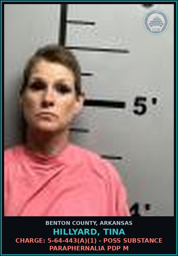 Booking mugshot of Hillyard, Tina in Benton County