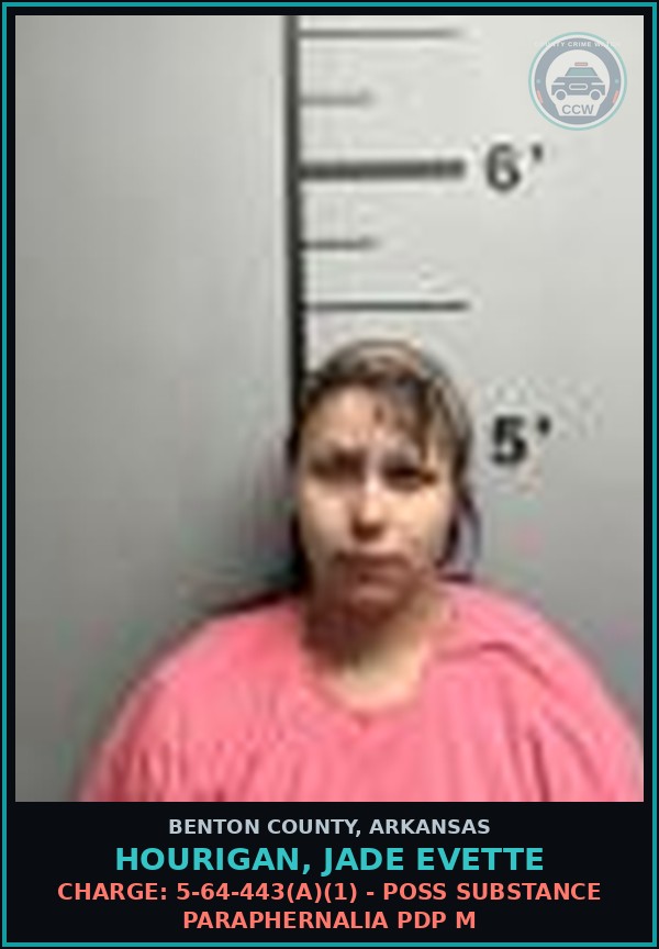 Booking mugshot of Hourigan, Jade Evette in Benton County