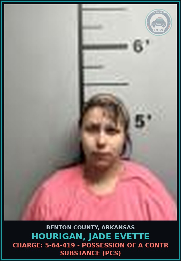 Booking mugshot of Hourigan, Jade Evette in Benton County