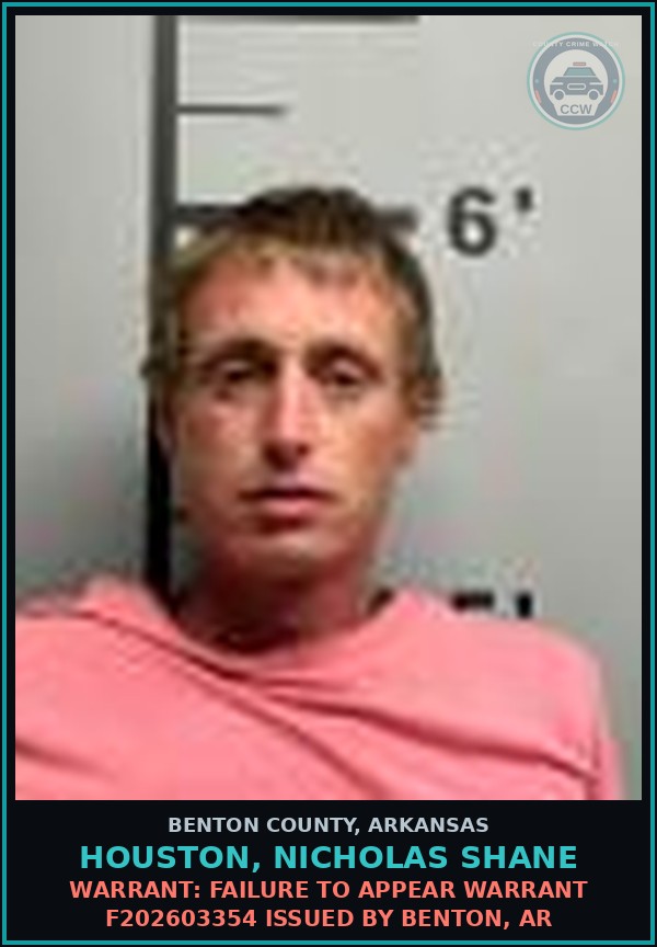 Booking mugshot of Houston, Nicholas Shane in Benton County