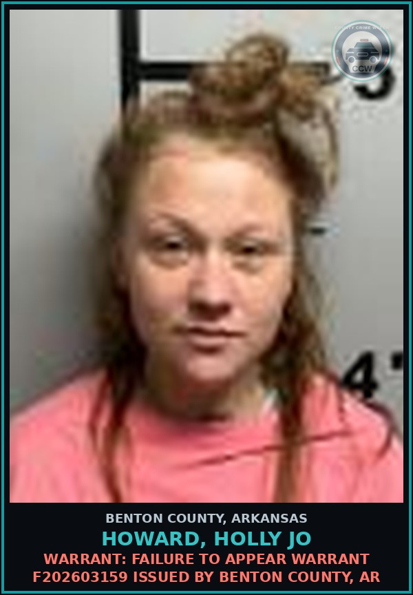 Booking mugshot of Howard, Holly Jo in Benton County