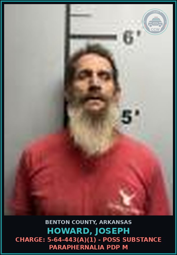 Booking mugshot of Howard, Joseph in Benton County