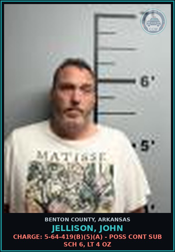 Booking mugshot of Jellison, John in Benton County