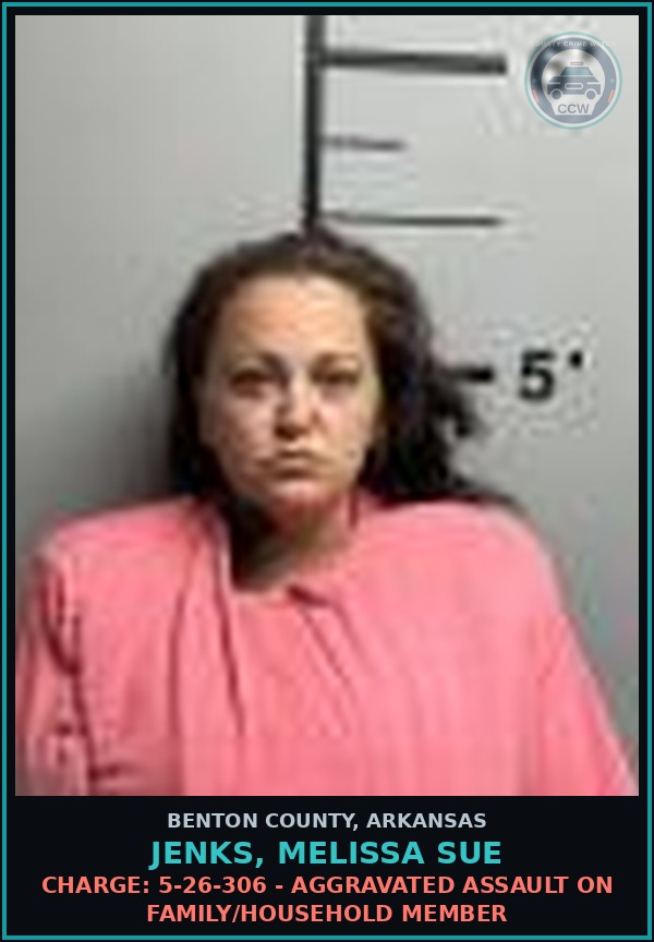 Booking mugshot of Jenks, Melissa Sue in Benton County