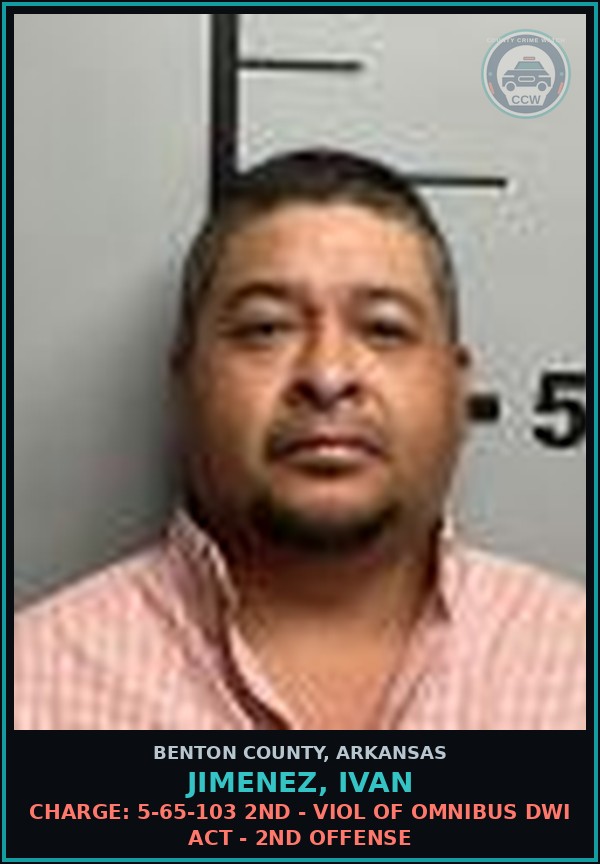 Booking mugshot of Jimenez, Ivan in Benton County