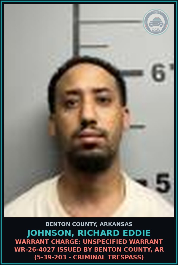 Booking mugshot of Johnson, Richard Eddie in Benton County