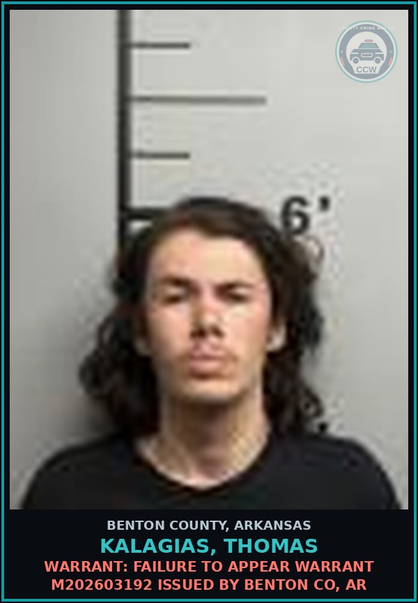 Booking mugshot of Kalagias, Thomas in Benton County