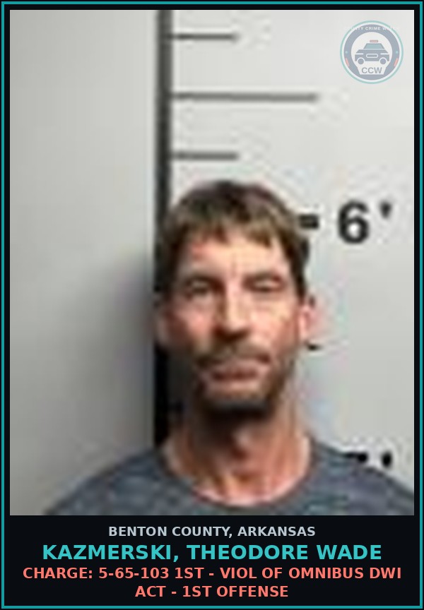 Booking mugshot of Kazmerski, Theodore Wade in Benton County