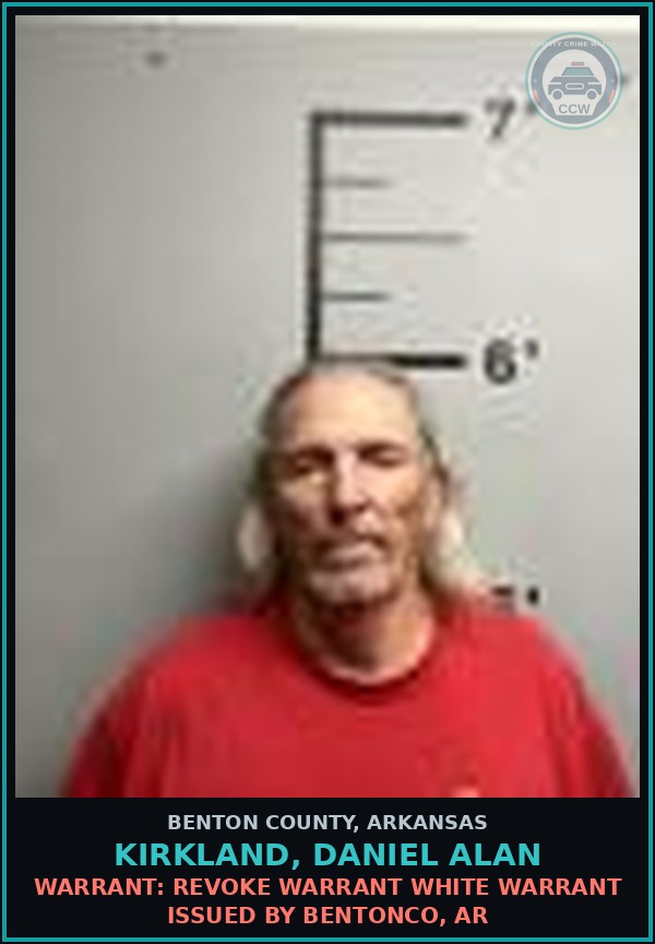 Booking mugshot of Kirkland, Daniel Alan in Benton County