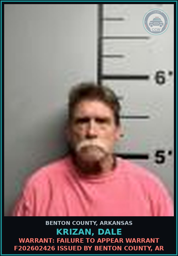 Booking mugshot of Krizan, Dale in Benton County